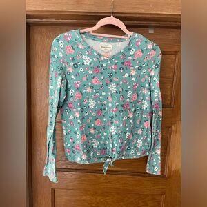 Simply Threads Floral Bottom Tie‎ Long Sleeve Shirt